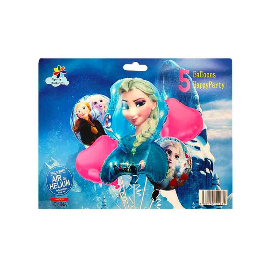 Набор из 5 шаров фольгированных "Ледяное сердце" Разноцветный Pelican (836972)