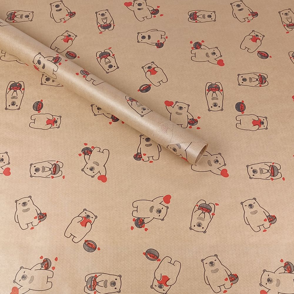 Бумага упаковочная крафт-двосторонний 0,7 х 7м (Пт 868.1)