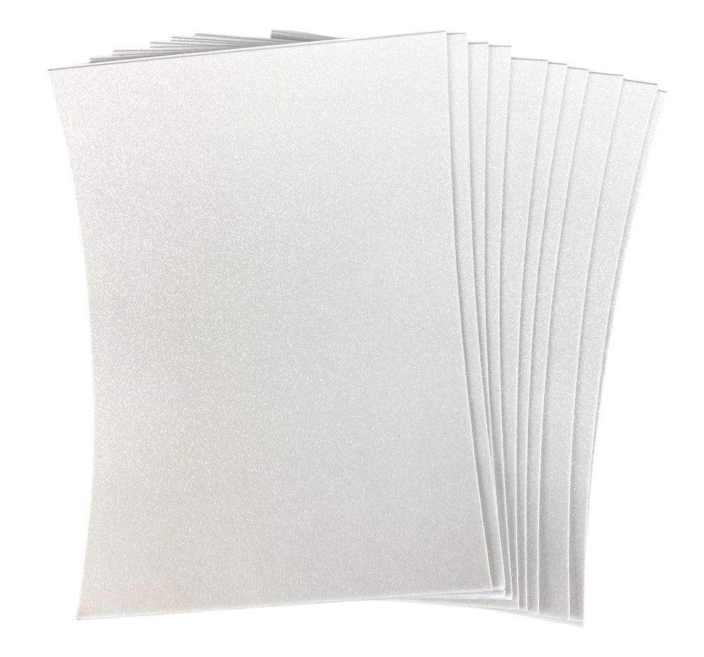 Фоаміран 1,7мм з глітером,  10 аркушів 20х30 - білий (самоклейка) Білий Josef Otten (17GLKA4-047)