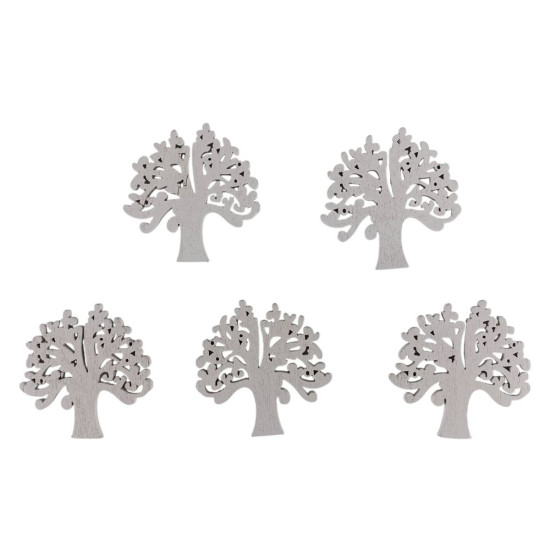 Дерев'яне "Дерево життя" 5 х 6см, біле, 5шт (TK-014)