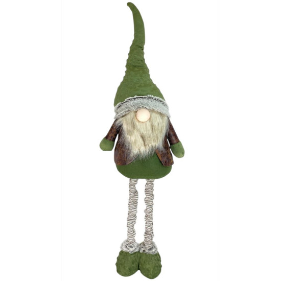 Новорічна м'яка іграшка Гном  зелений, що стоїть 28 х 19 х 125 см (L01173)