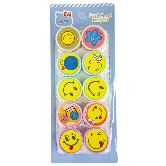Набір штампів 10шт, Смайли (9338)