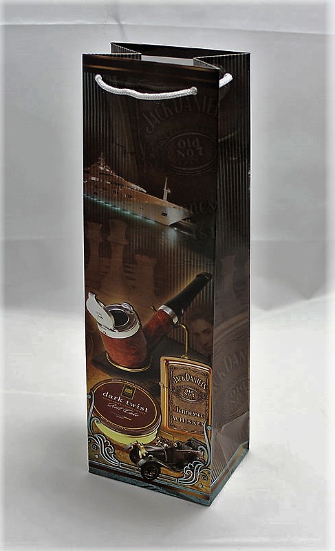 Пакет подарочный 150гр под бутытку  мужская и нейтральная серии, 12 х 40 х 9см Unison (PVM124009M)