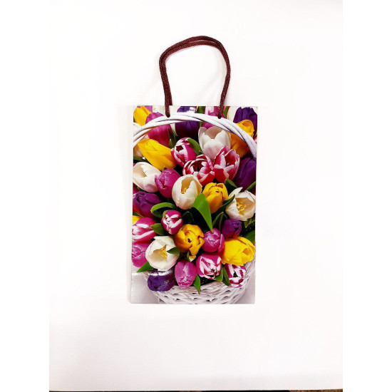 Пакет подарочный 130гр, 17 х 26 х 8см (12шт/уп) Разноцветный Unison (PVM172608W тюльпан)