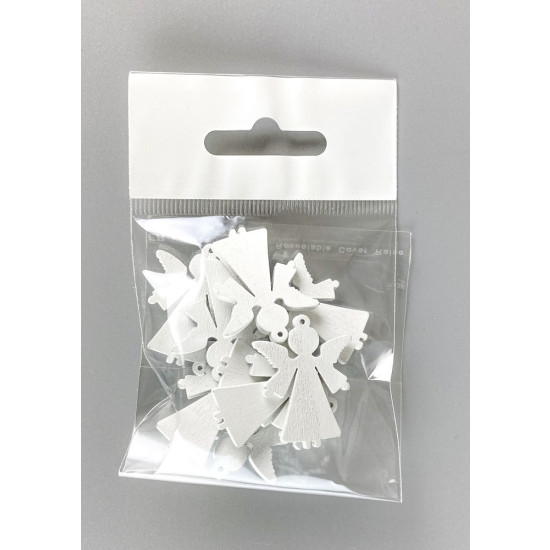 Дерев'яний ангел 2 х 3см, білий, 10шт (TK-007)