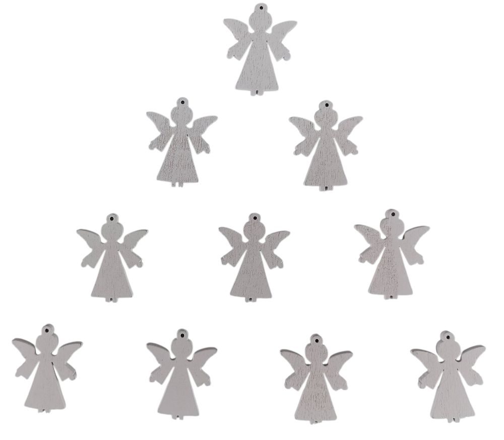 Дерев'яний ангел 2 х 3см, білий, 10шт (TK-007)