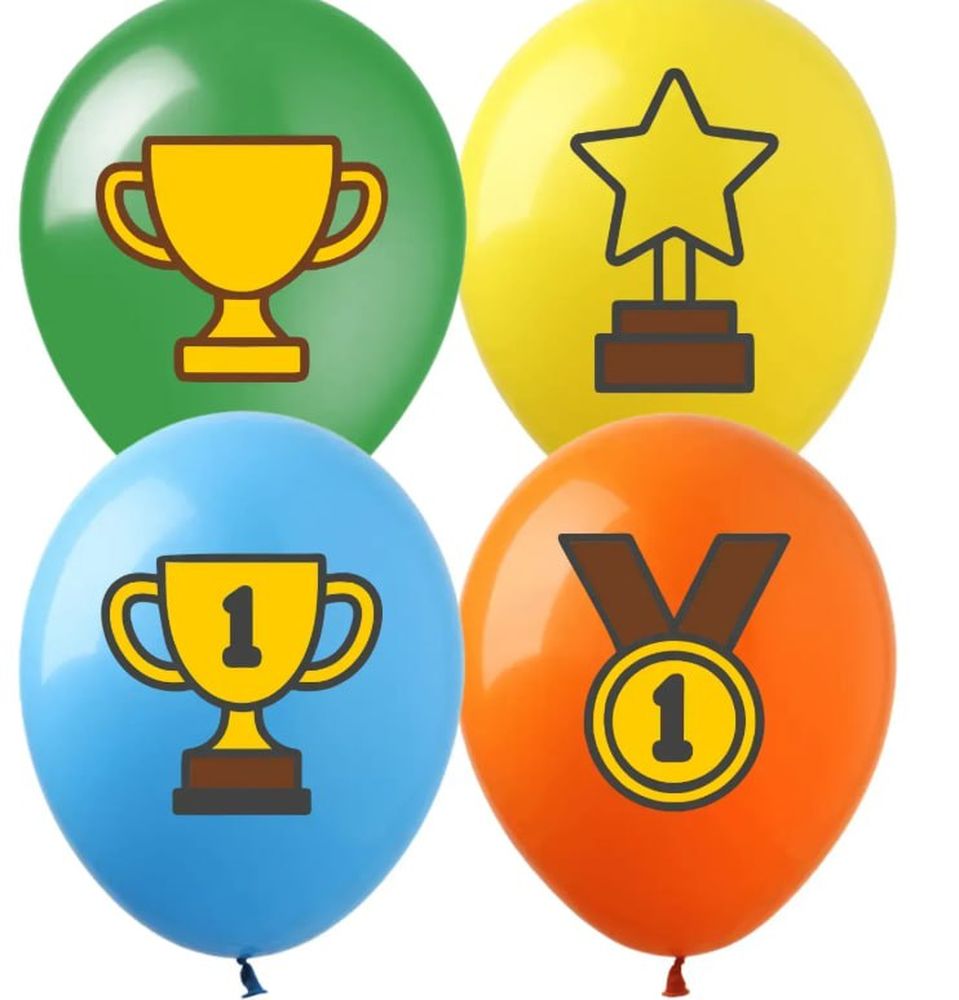 Шарики  латексные 12"(30сm) "Чемпион" 1-стор 10шт (8203412)