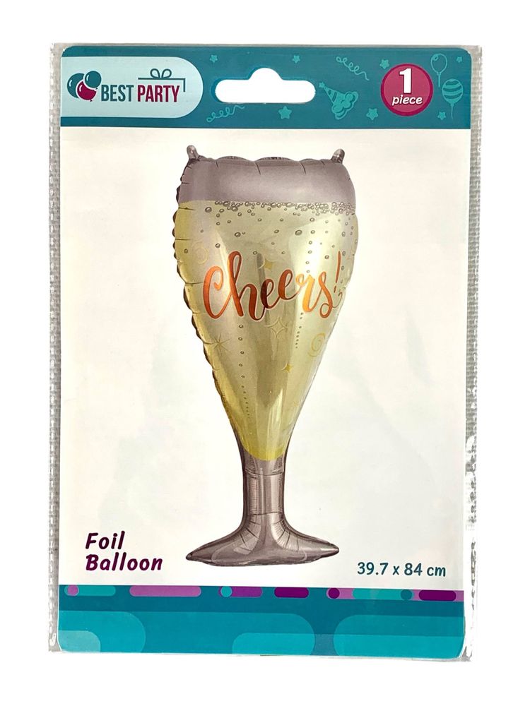 Шарик надувной фольгированный 39,7 х 84см, Бокал (BP10847(SL-A546))