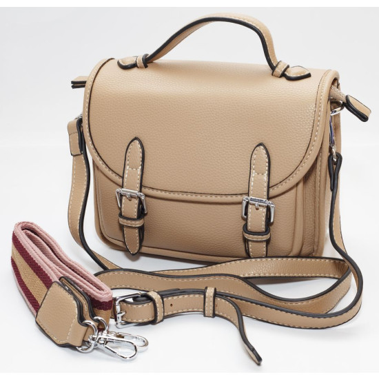 Сумка жіноча бежева 17х21см екошкіра (8999 beige)