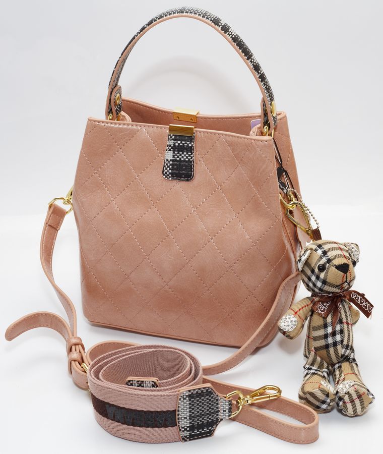 Сумка жіноча пудра 21,5х22см  екошкіра (8935  powder)