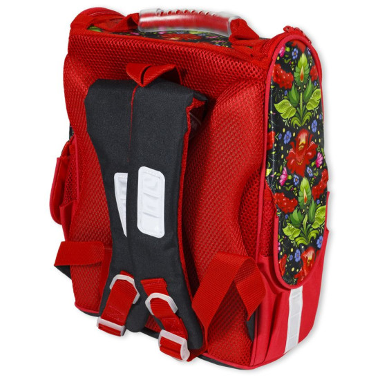 Рюкзак коробки "Цветы" 13,5" 3 відділення, ортопедич., світловід. (1715JO)