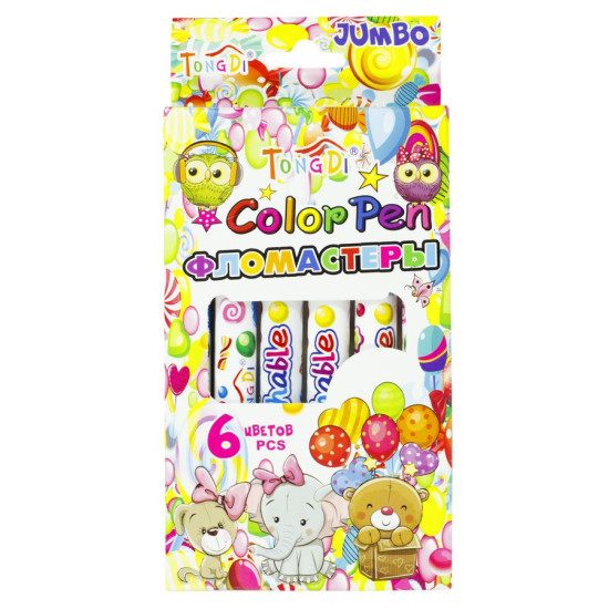 Фломастер TD-6867-06, 6 кольорів в картон. упаковці (TD-6867-06)