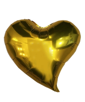 Кулька фольгована PELICAN серце зігнуте 18' (45см) ЗОЛОТО (5шт) Золотий Pelican (833501)