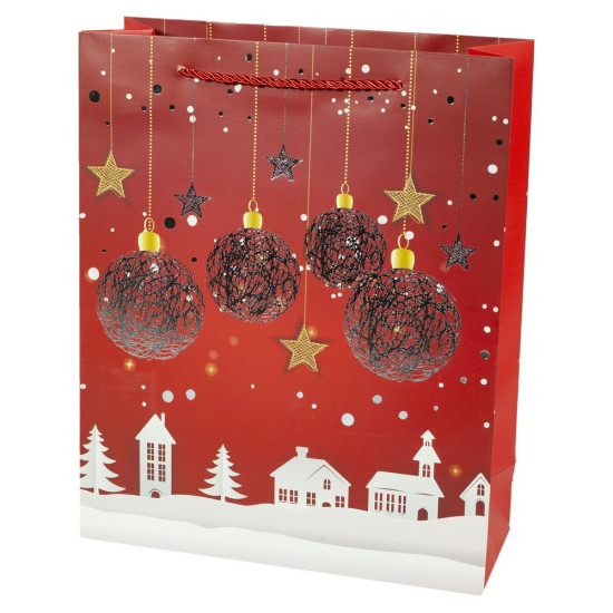 Пакет новорічний  з фольгою, 41х30х12см, 210гр (Q-869L)