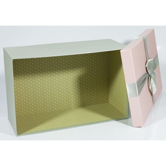 Подарункова коробка 09195-28, прямокутна рожева з сірим, 32х21х13.5cm/29х18х11.5/26х15х9.5cm   3шт. в наборі (09195-28)