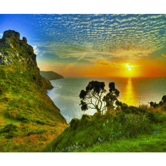 Картина за номерами на дереві "Захід" 40 * 50см, черв., кисті (8269-D)