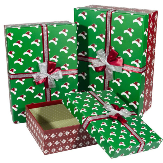 Подарункова коробка 91307-4, прямокутна, 35х25х12cm/32*22*11/25*19*8cm   3шт. в наборі (91307-4)