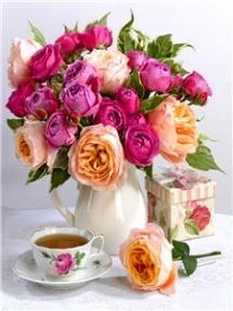 Картина за номерами "Квіти в вазі"40 * 50см, крас.-акрил, кисть-3шт. (1 * 5) (8171)