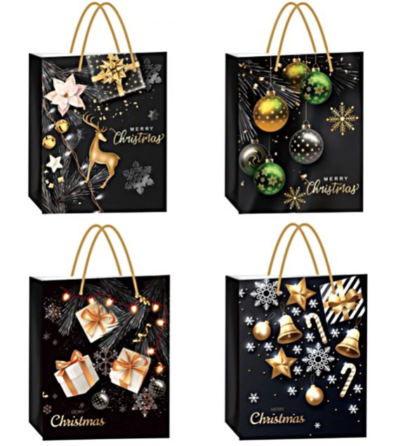 Пакет подарунковий 9094B , новорічний, 210g , 26x32x10cm (9094B)
