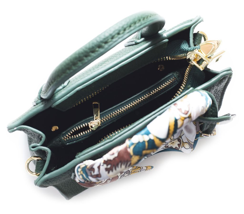 Сумка жіноча зелена 16х18см екошкіра (637 green)