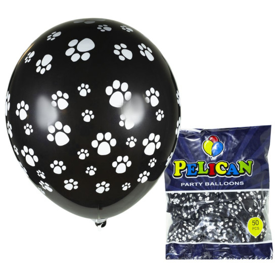 Шарики Pelican 12' (30 см), черный   лапки, 50шт/уп Черный Pelican (824516/1250-516)