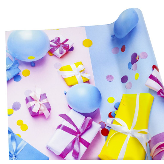 Папір пакувальний крейдований 80г 10 аркушів  100 х 70см Різнокольоровий Unison (PVM10-192)