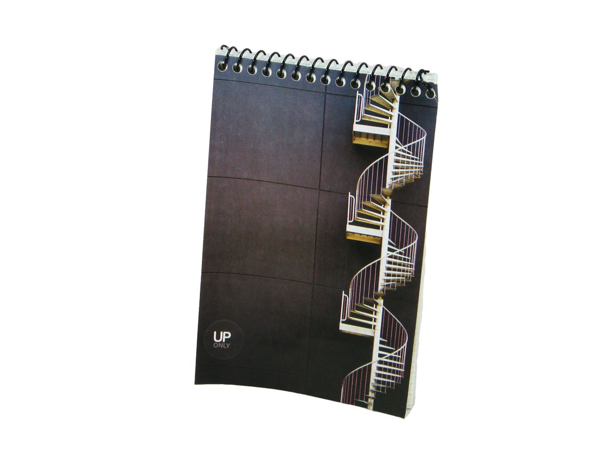 Блокнот А6 картон, #, верхня пружина, 80арк.,  10х15см (A6 - 80)