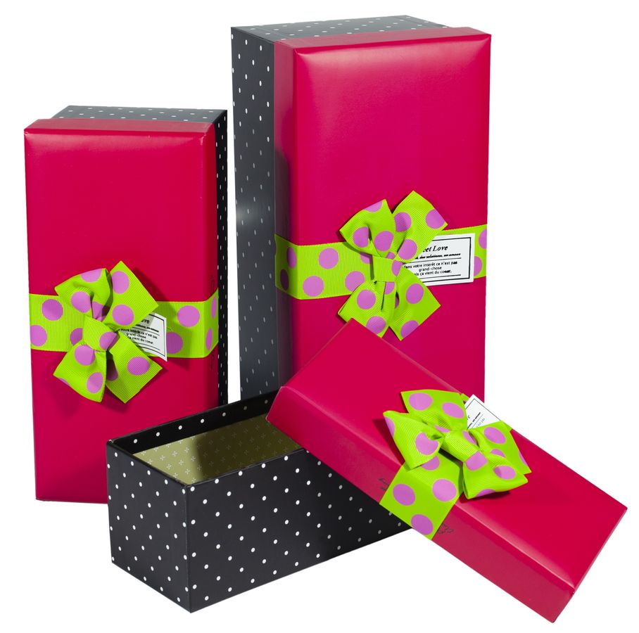 Коробки подарункові прямокутні в наборі 3шт(30 X 14 X13,5см/25,5 X 12 X11,5 /21 X 9 X 9см) Unison (CH01)