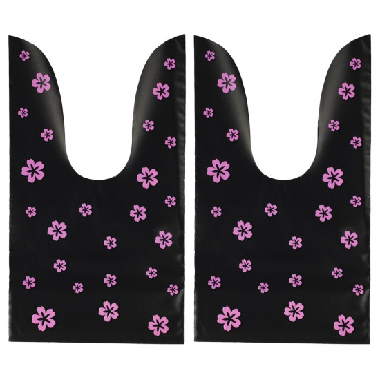 Пакет поліетиленовий"чорний з рожевими квітами" з вушками 17х9,5х6.5 см, 50шт. в упак (575-1-5)