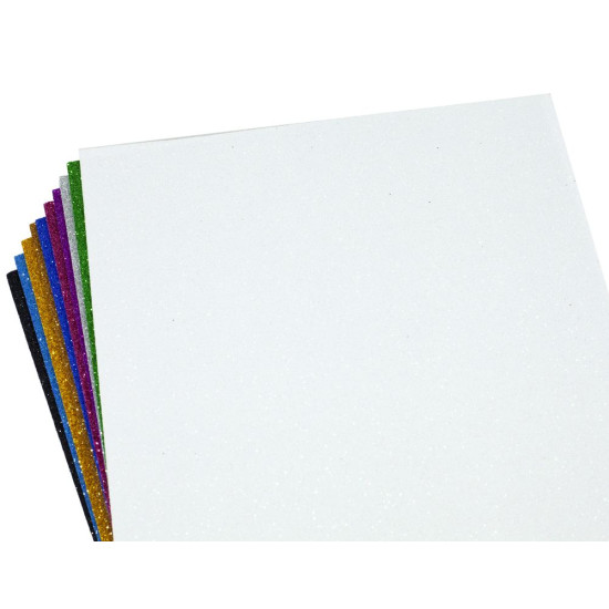 Фоаміран з глітером  1,7мм, 10 аркушів, мікс кольорів Різнокольоровий Unison (17GLA4-MIX1)
