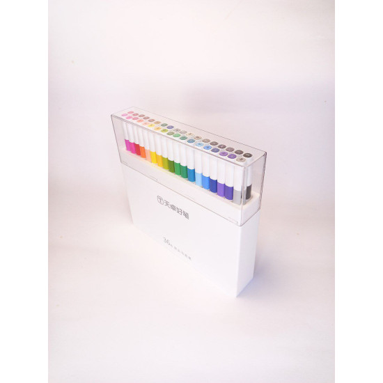 Набір квадратний тонкий скетч маркер. двостор. скош/кругл тонк TY 36шт. в коробці Різнокольоровий Unison (83080-36TK)