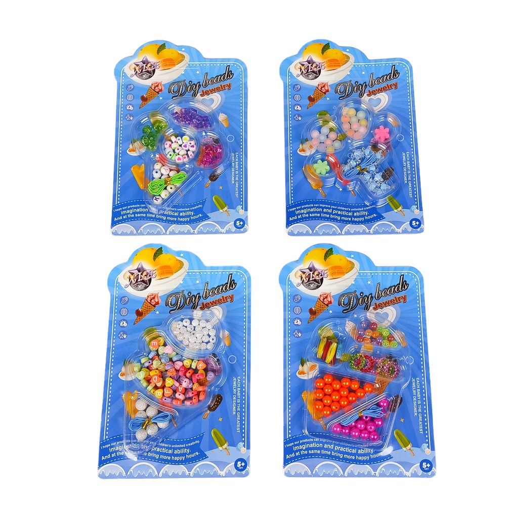 Набір для творчості  "Збери браслет з намистин" 19 х 12см,  5 видів Різнокольоровий Без бренду (22170)