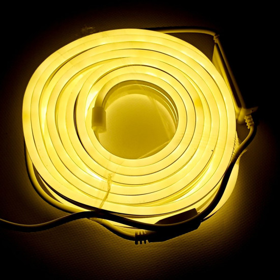 ГНУЧКИЙ НЕОН  8м, 2-х сторонній, теплий білий (1740-07)