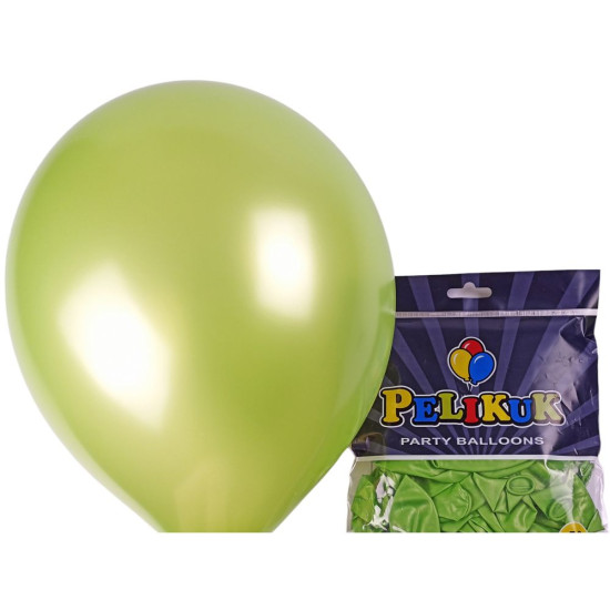 Кульки круглі Pelikuk 13' (33 см) перламутр салатний, 50шт/уп Зелений Pelikuk (1350C-212)