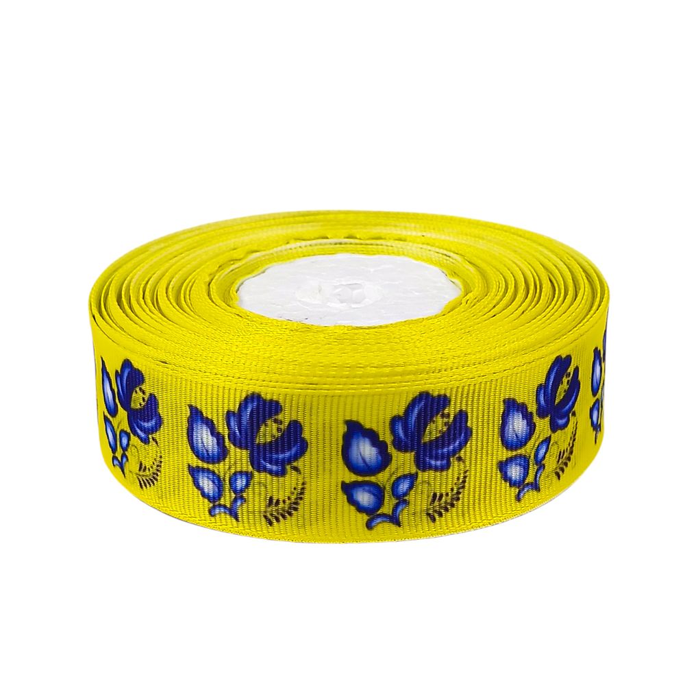 Стрічка репсова 25мм х 21м Жовто-блакитний Unison (LR2521-11)