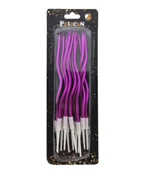 Свечи "Коктейльная 12 штук" хром фиолетовый (861008)