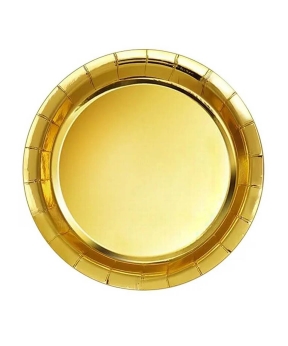 Тарілки паперові TM Pelican 23cm "Золотий глянець "    10шт (871719)