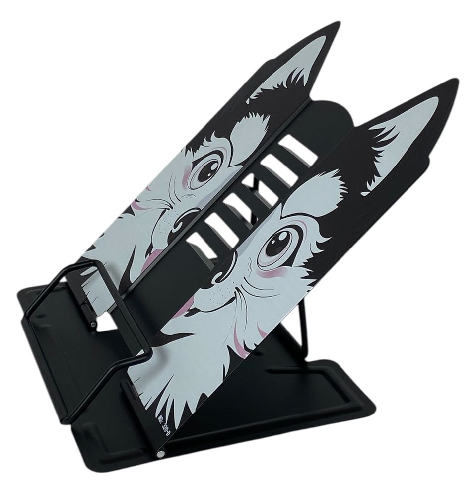 Підставка для книг металева фігурна 23 х 21см, Песик чорний (320D)