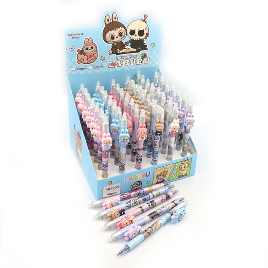 Ручка гумовий корпус, що стираеться "Lalubu", 0,5мм, синя, mix (MD209-1)