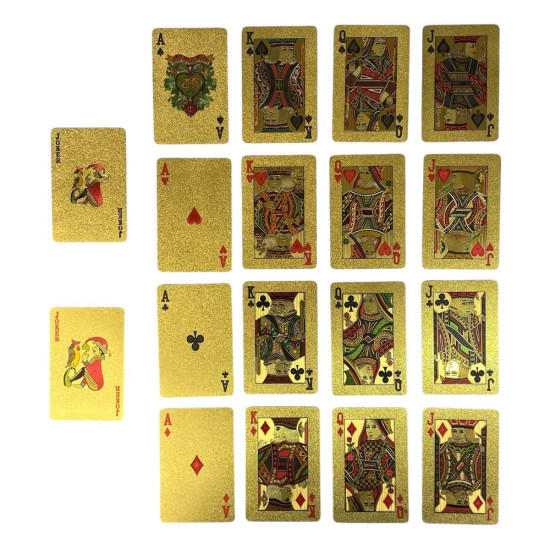 Карти гральні пластикові 54 шт, золоті  "долар" (13932)