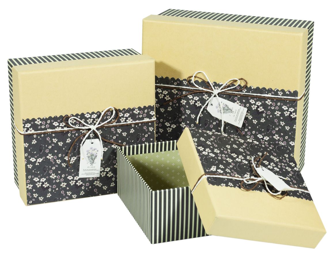 Коробки подарочные квадратная, в наборе -3шт., Unison, JKZ-33 (JKZ-33)