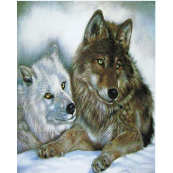 Алмазна мозаїка за номерами 30*40см "Вовки" у рулоні (72749 GB)