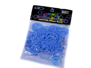 Набір резинок для плетіння браслетів,  дворівневі синьо-білі,  200шт./уп (Нт 118.6)