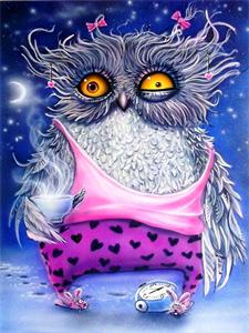 Картина за номерами "Сова хуліганка" 40 * 50см, крас.-акрил, кисть-3шт. (RA30358)