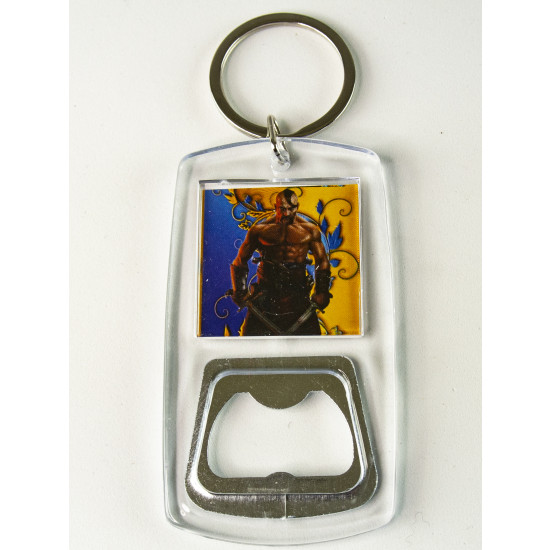 Брелок металевий  відкривачка  8,5 х 4,5см Жовто-блакитний Unison (1520-7)