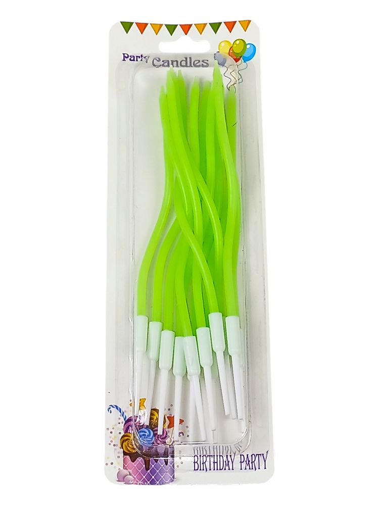 Набор свечей волнистые, пастельные цвета (YH378-1 green)