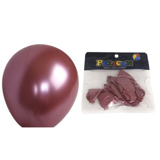 Кульки повітряні 13' (33 см)  хром червоний індійський 5шт/уп Червоний Pelican (1305C-605)