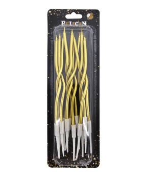 Свечи "Коктейльная 12 штук" хром золото (861004)