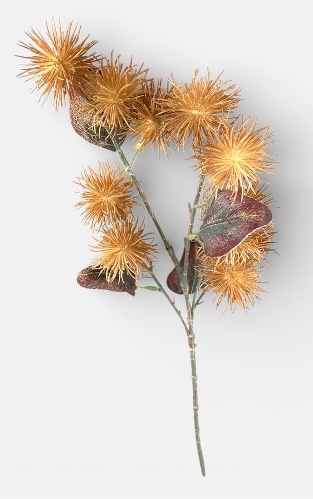 Ветвь декоративная Эхинопс, 60см золотистая (с30517-2)