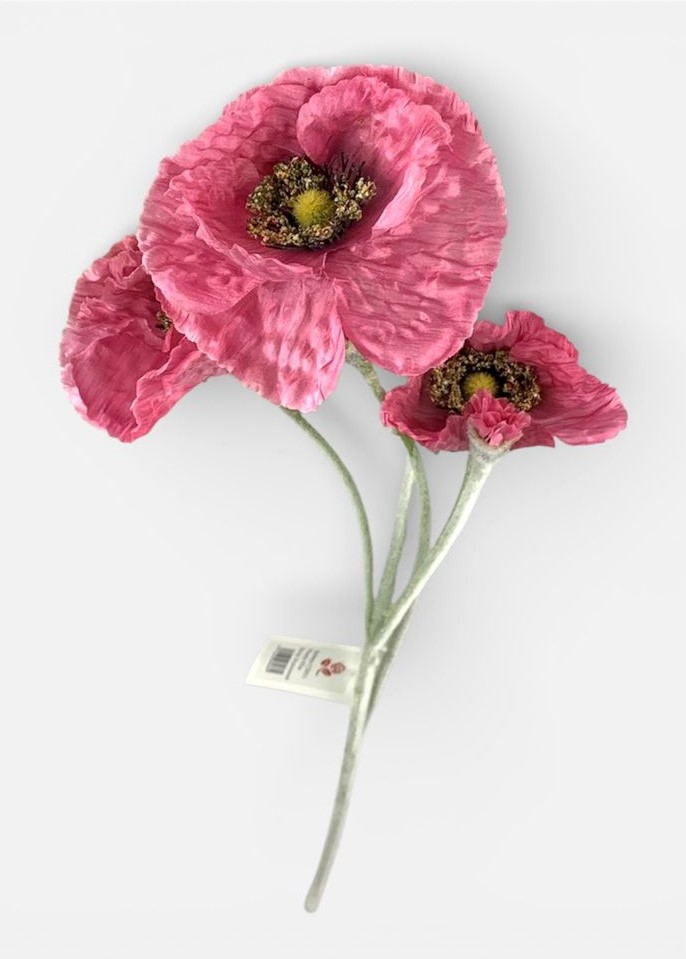 Гілка з маками, 65 см, рожева (с30511-6)